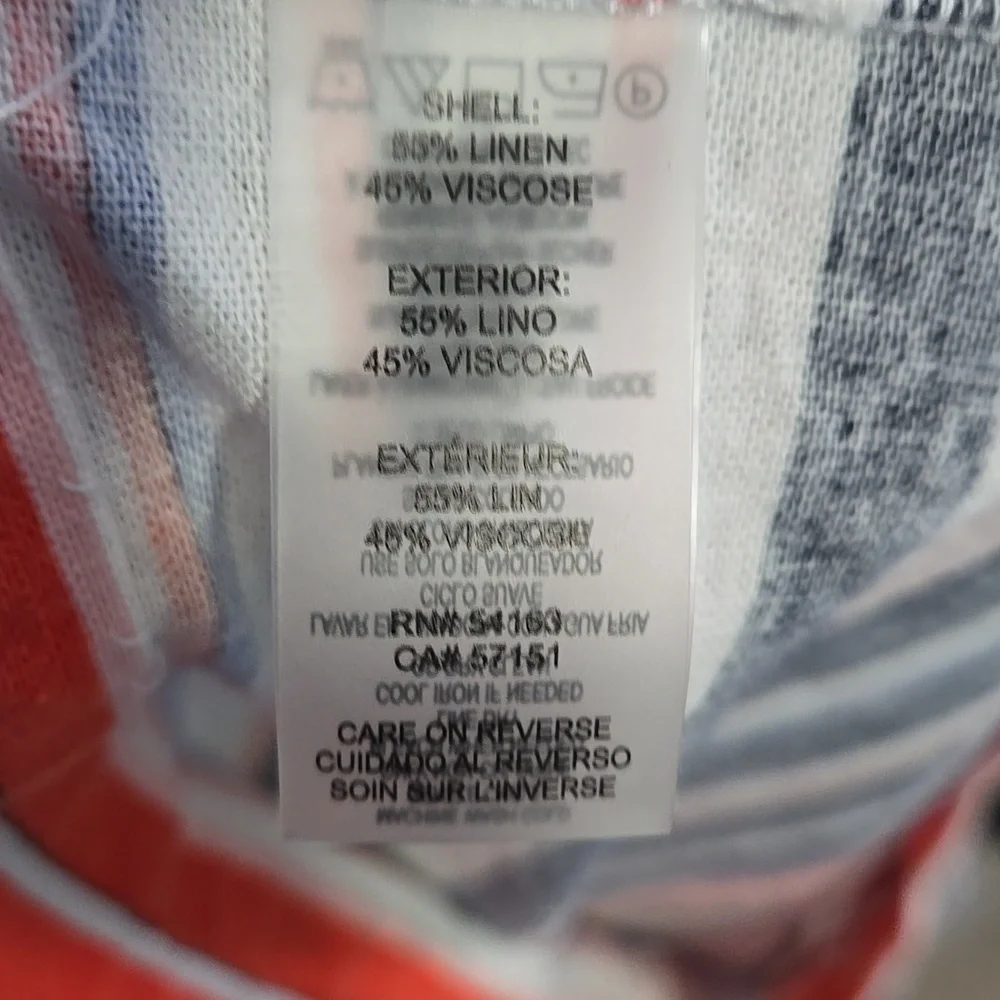 TOMMY HILFIGER Linen Halter Sheath Midi Dress Sz 12 Colorblock Preppy Collegiate - Picture 11 of 12